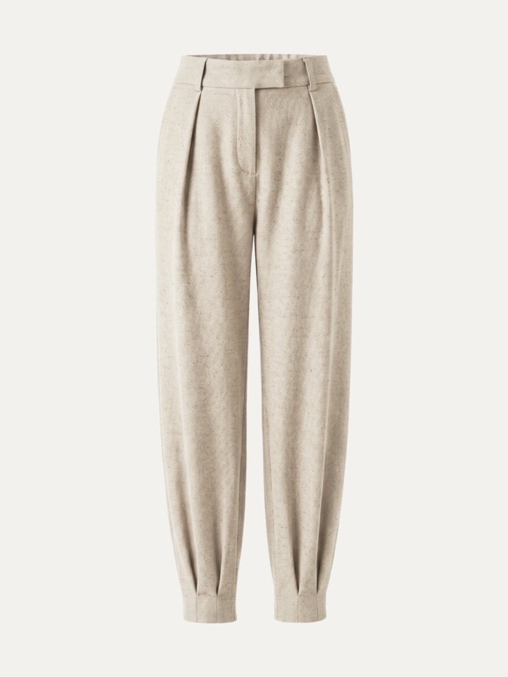 NWT OGL Stretch Linen-Like Wrinkle-Resistant Tapered Pant in Heather Ivory